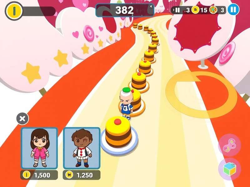 Gulab Jamun Runaway gameplay screenshot showing the character navigating through sweet-themed obstacles